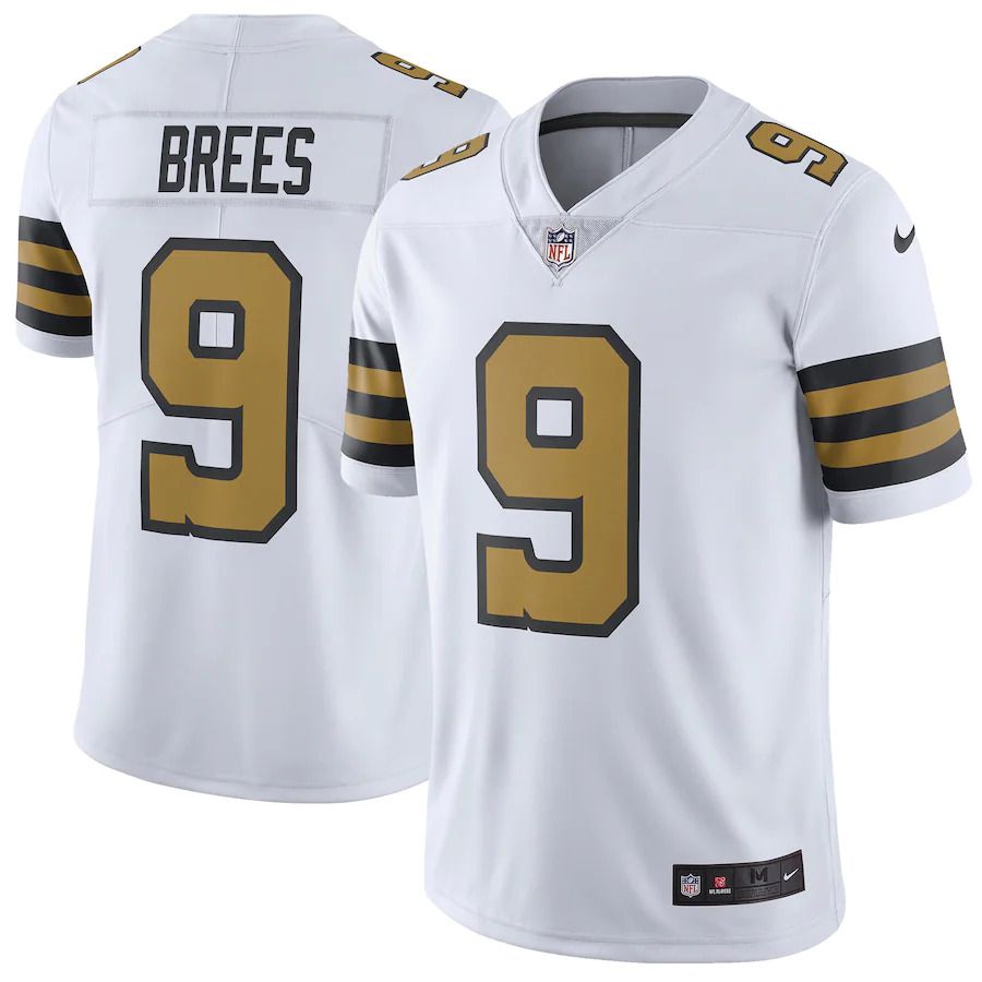 Men New Orleans Saints #9 Drew Brees Nike White Vapor Untouchable Color Rush Limited Player NFL Jersey